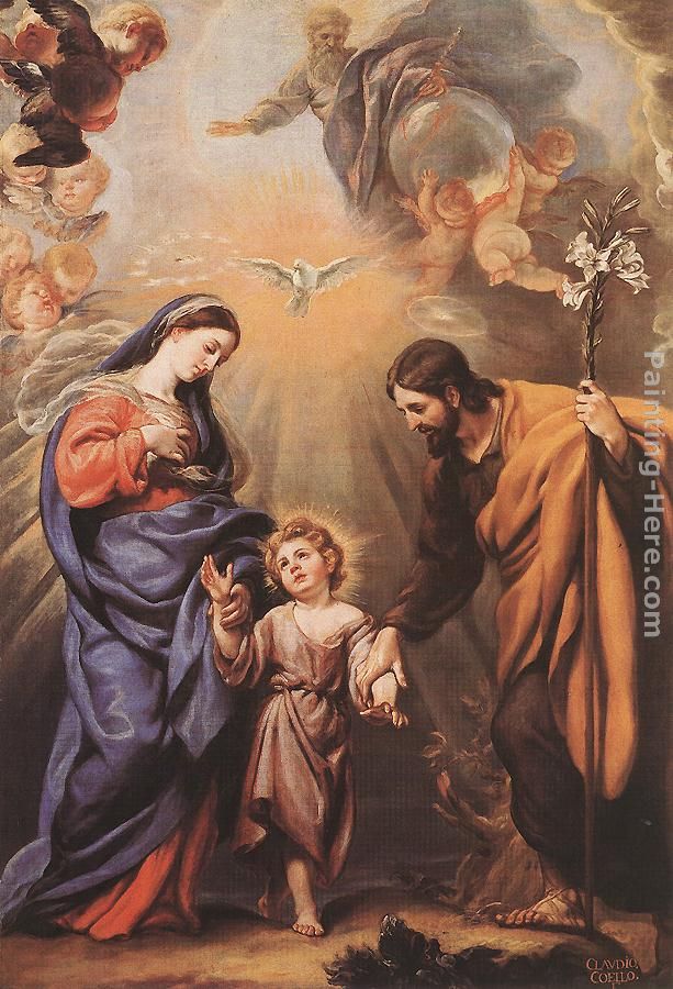 Holy Family painting - Claudio Coello Holy Family art painting